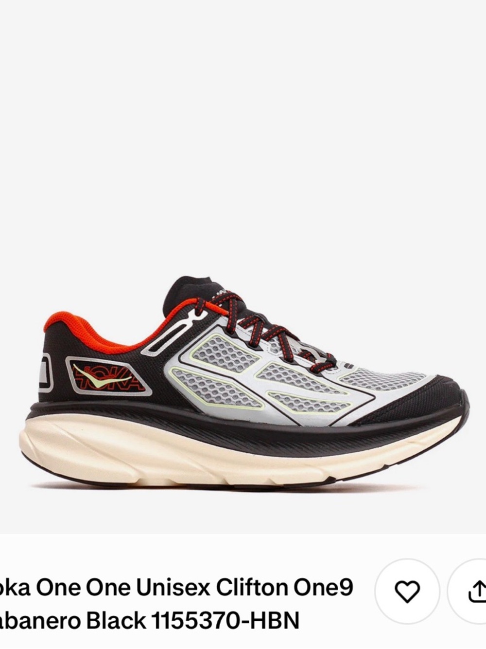 Hoka unisex Clifton One9 Running Shoe - old school caged style size 9M/10W - Picture 3 of 6
